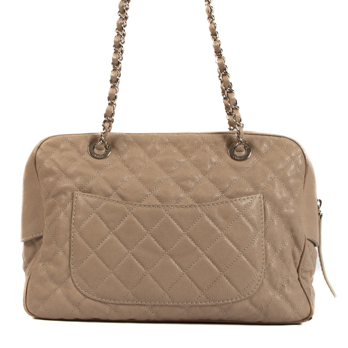 shop 100% authentic second hand Chanel Grey Caviar Front Pocket Camera Bag on Labellov.com