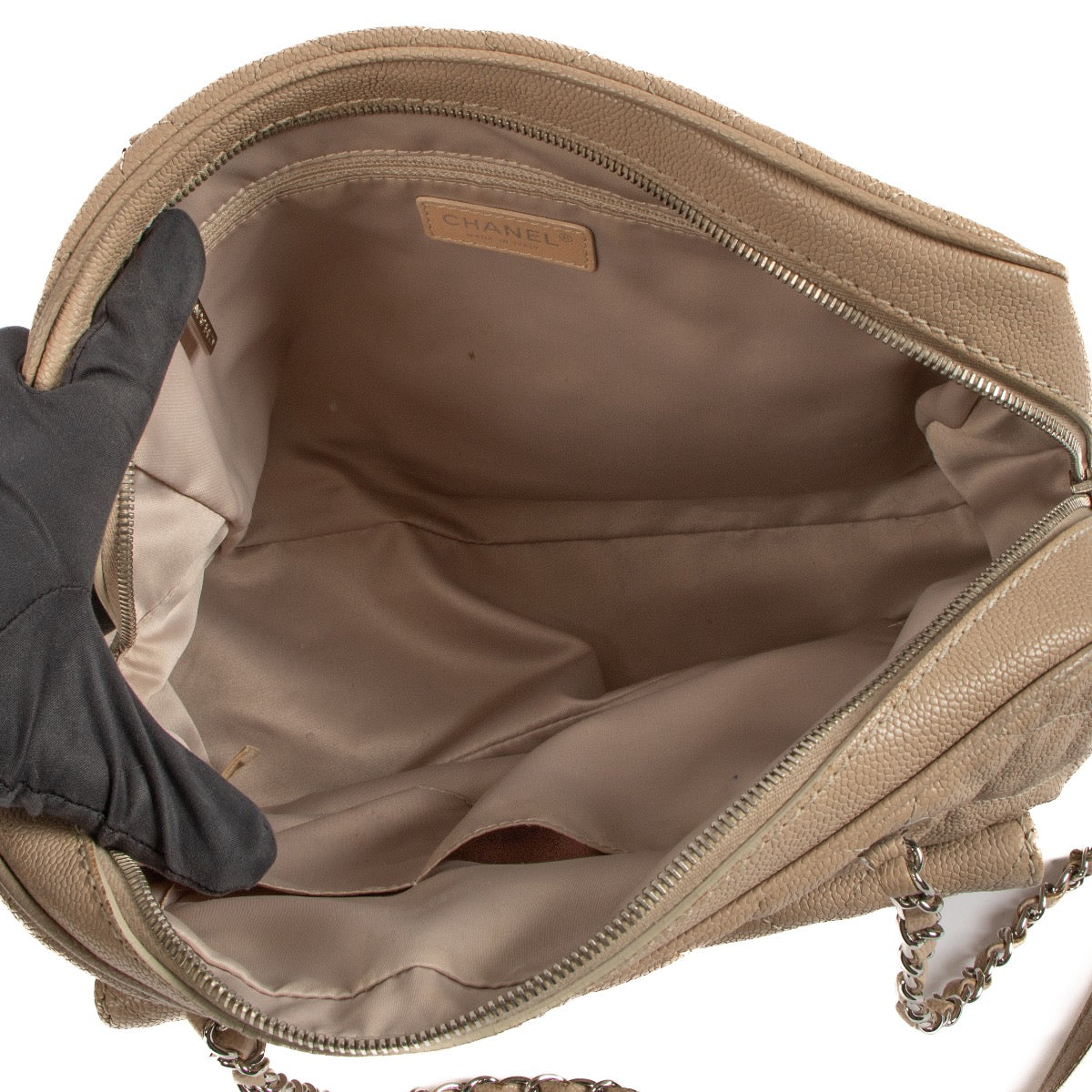 shop 100% authentic second hand Chanel Grey Caviar Front Pocket Camera Bag on Labellov.com