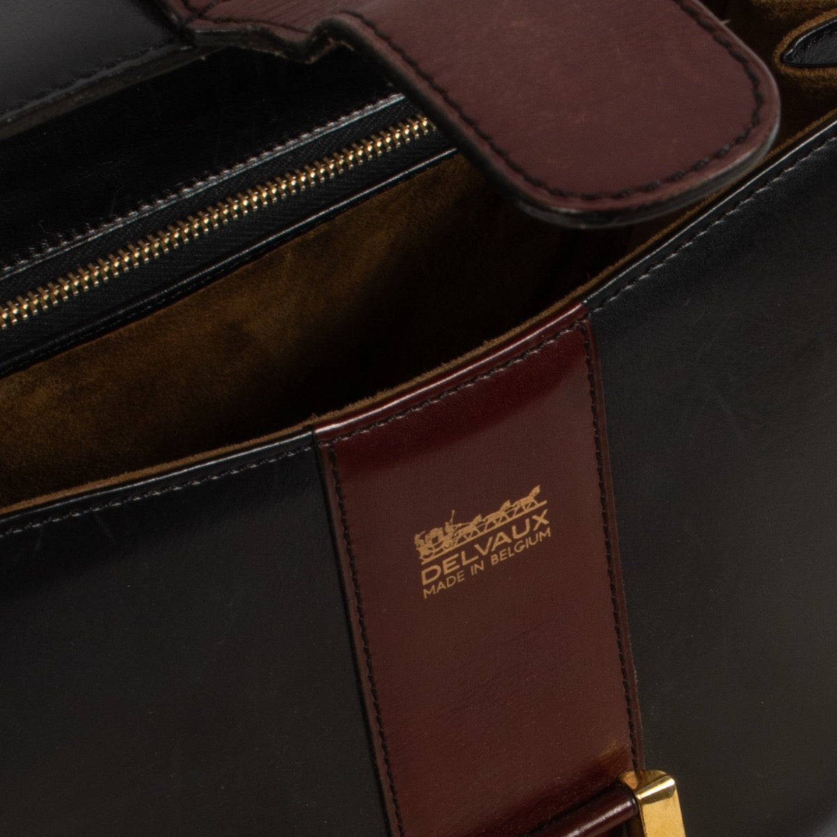 Shop 100% authentic second-hand Delvaux Vintage Brown Stripe Box Calf Brillant Bag on Labellov.com
