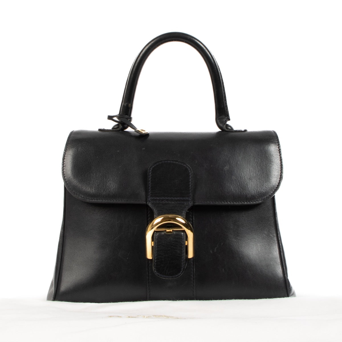 Shop 100% authentic second-hand Delvaux Navy Box Calf Brillant MM Bag on Labellov.com