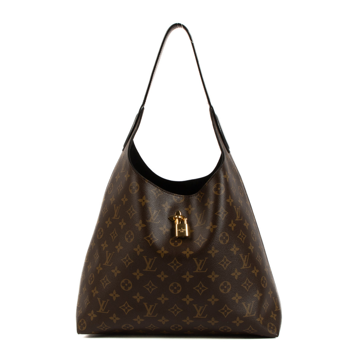 Louis Vuitton Monogram Black Flower Hobo Shoulder Bag