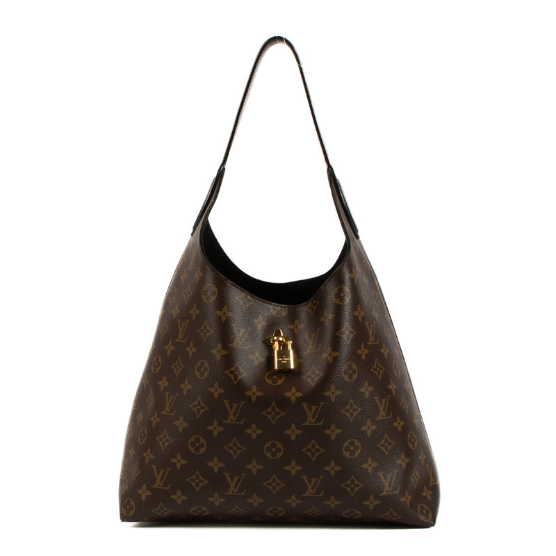 Louis Vuitton Monogram Black Flower Hobo Shoulder Bag