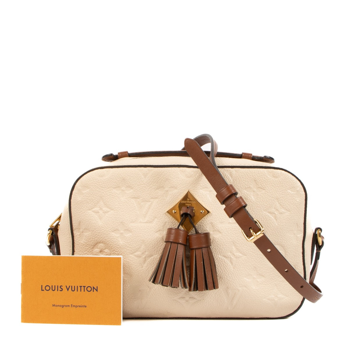 Shop safe online Louis Vuitton Cream Leather Empreinte Saintonge Bag. koop veilig online tegen de beste prijs.