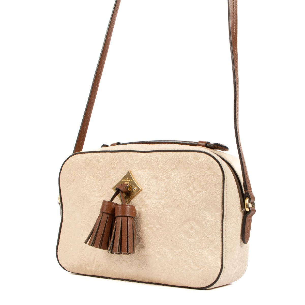 Shop safe online Louis Vuitton Cream Leather Empreinte Saintonge Bag. koop veilig online tegen de beste prijs.