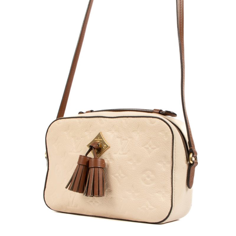 Shop safe online Louis Vuitton Cream Leather Empreinte Saintonge Bag. koop veilig online tegen de beste prijs.