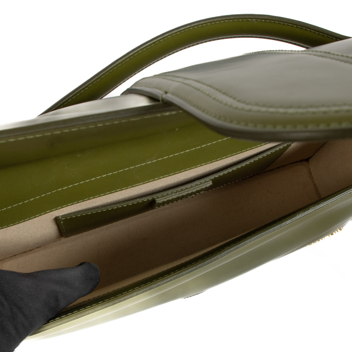 Shop 100% authentic second-hand Jacquemus Khaki Leather Le Bambinou Bag on Labellov.com
