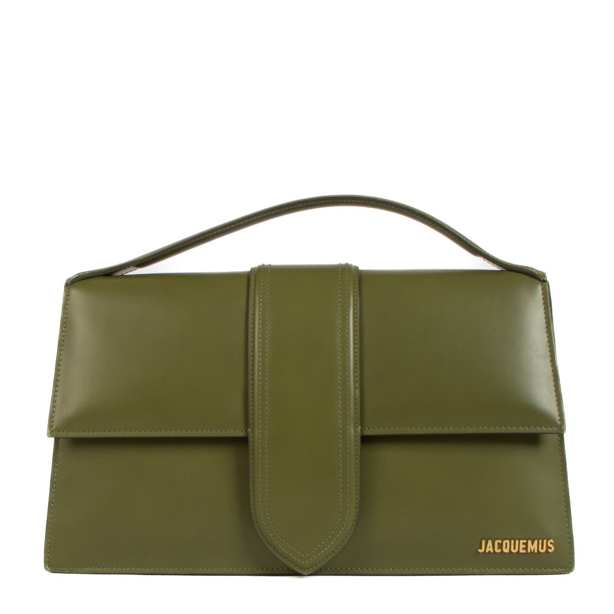 Shop 100% authentic second-hand Jacquemus Khaki Leather Le Bambinou Bag on Labellov.com