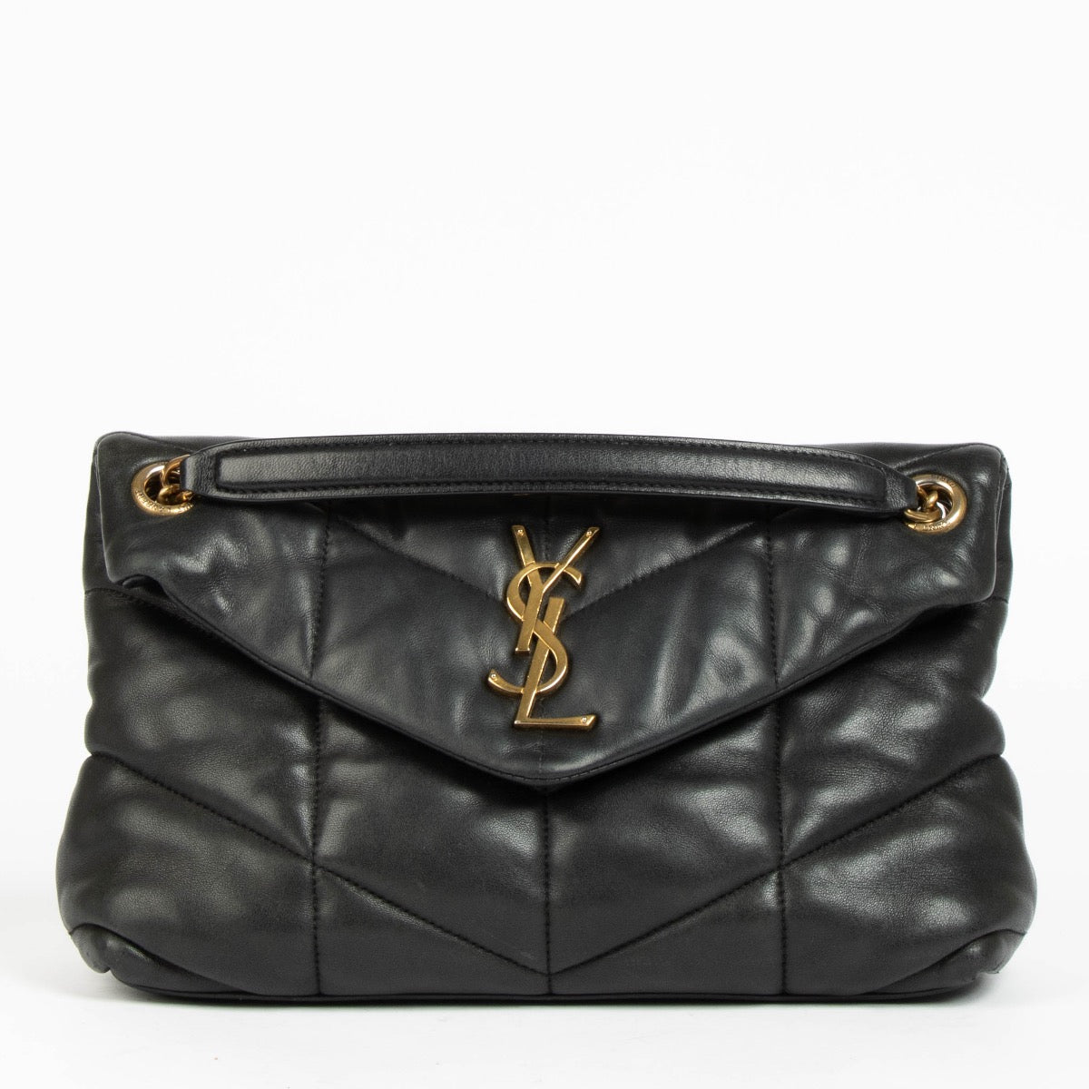 Authentic pre-loved Saint Laurent Black Lambskin Puffer Small Bag on Labellov.com