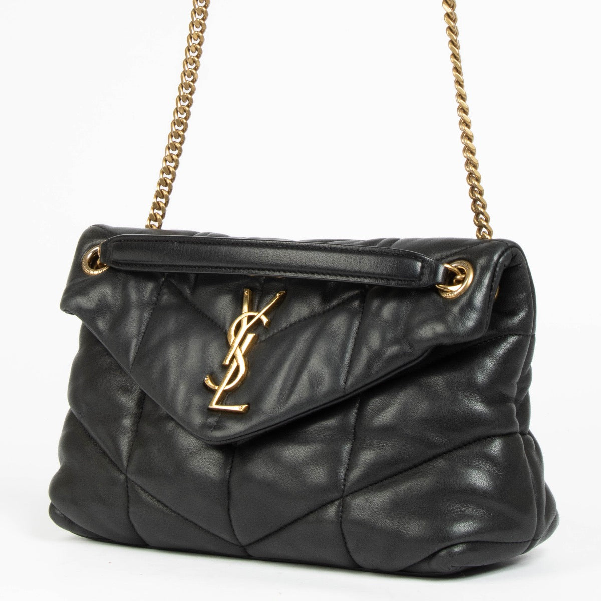 Authentic pre-loved Saint Laurent Black Lambskin Puffer Small Bag on Labellov.com