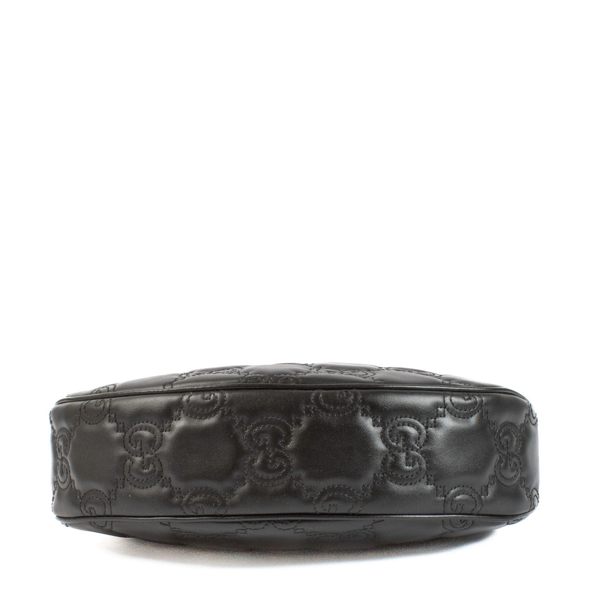 Sac porté épaule demi-lune petit format en matelassé noir Gucci