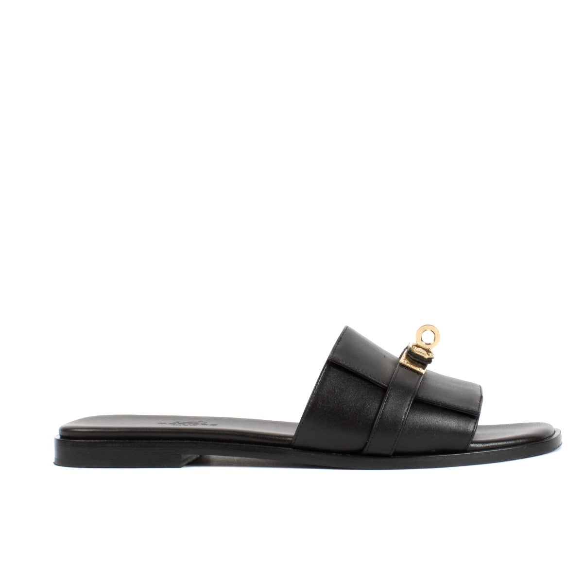 shop 100% authentic second hand Hermès Black Giulia Sandals - Size 37 on Labellov.com