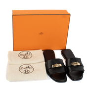 shop 100% authentic second hand Hermès Black Giulia Sandals - Size 37 on Labellov.com
