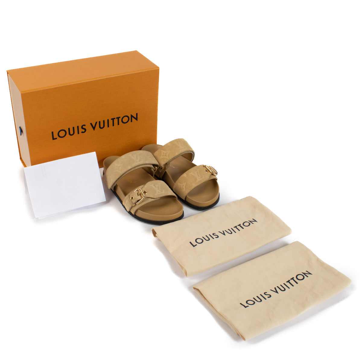 Louis Vuitton Beige Suède Bom Dia Sandalen - maat 37