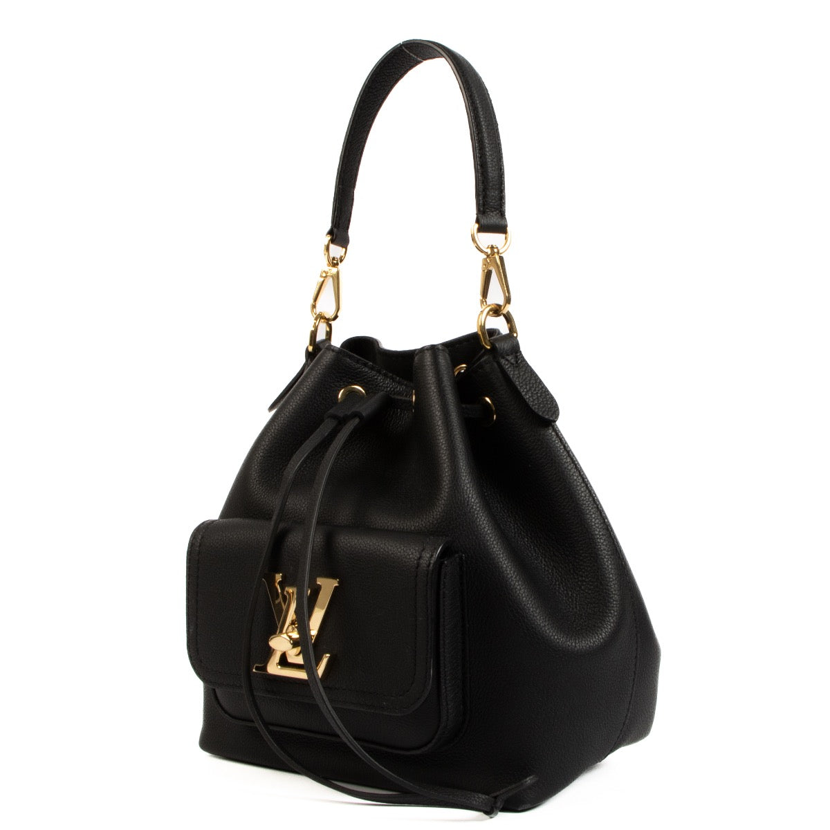 shop 100% authentic second hand Louis Vuitton Black Lockme Bucket Bag on Labellov.com