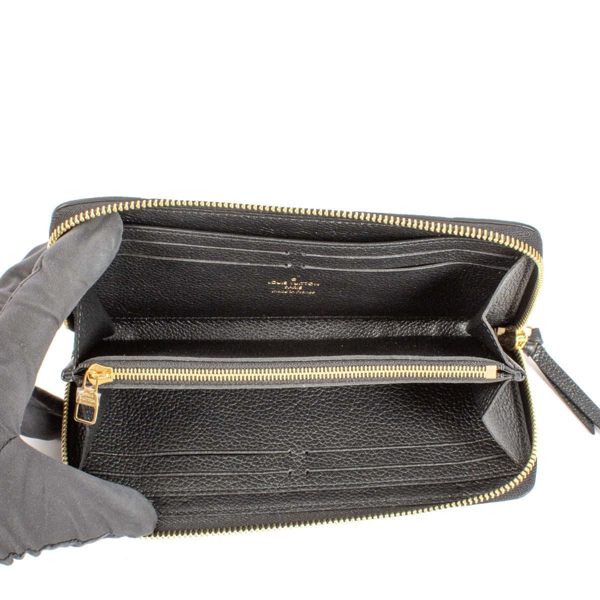shop 100% authentic second hand Louis Vuitton Black Monogram Empreinte Clemence Wallet on Labellov.com