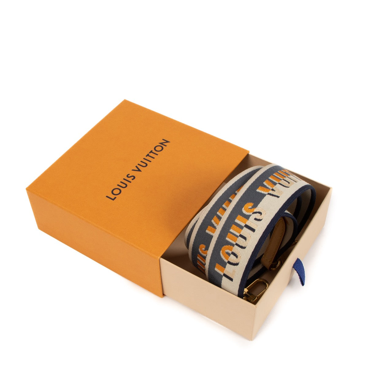 Shop 100% authentic second-hand Louis Vuitton Blue Logo Jacquard Bandoulière Bag Strap on Labellov.com