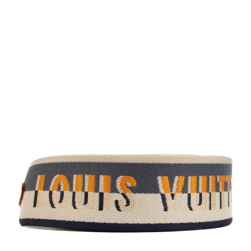 Shop 100% authentic second-hand Louis Vuitton Blue Logo Jacquard Bandoulière Bag Strap on Labellov.com