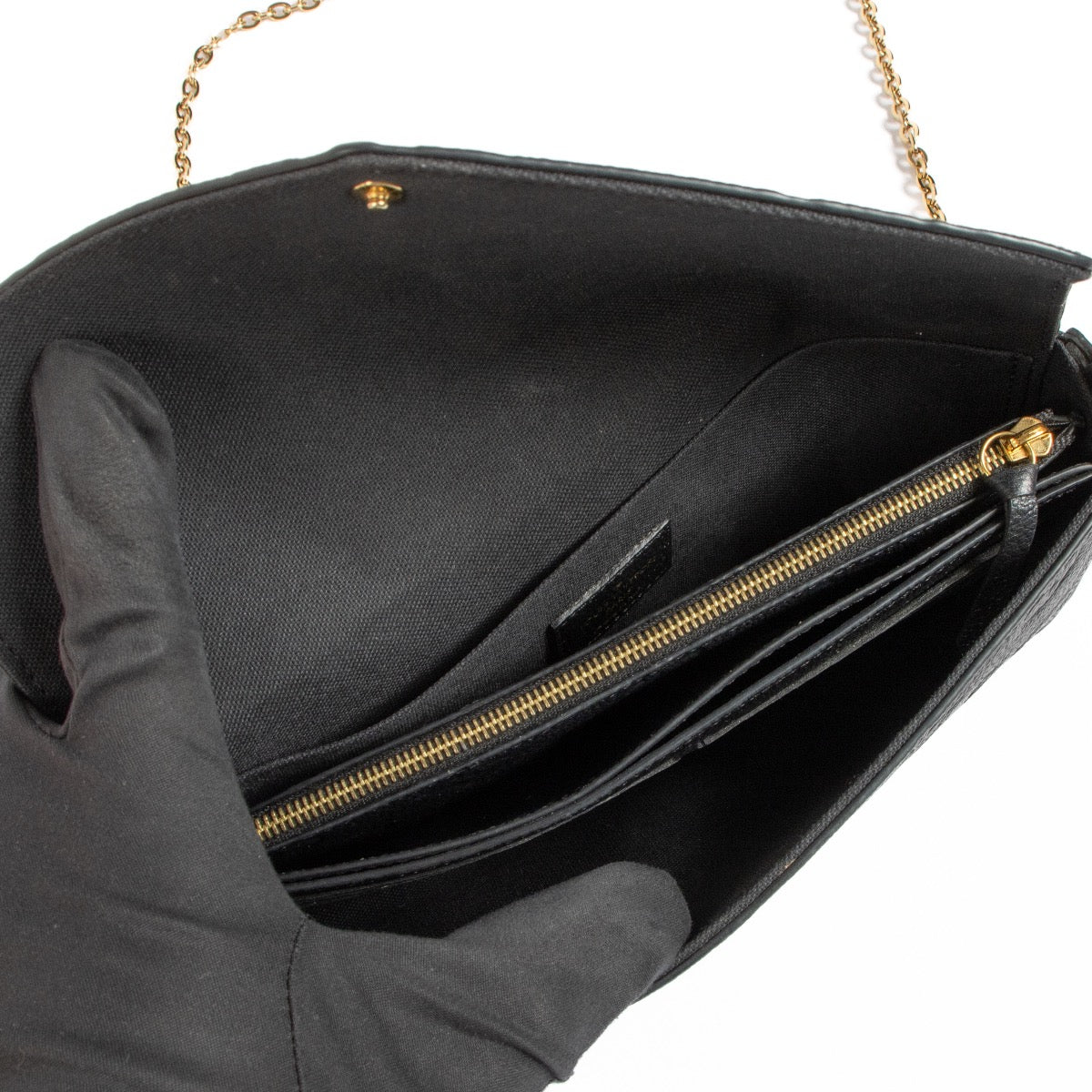 Shop 100% authentic second-hand Louis Vuitton Black Monogram Empreinte Pochette Félicie on Labellov.com