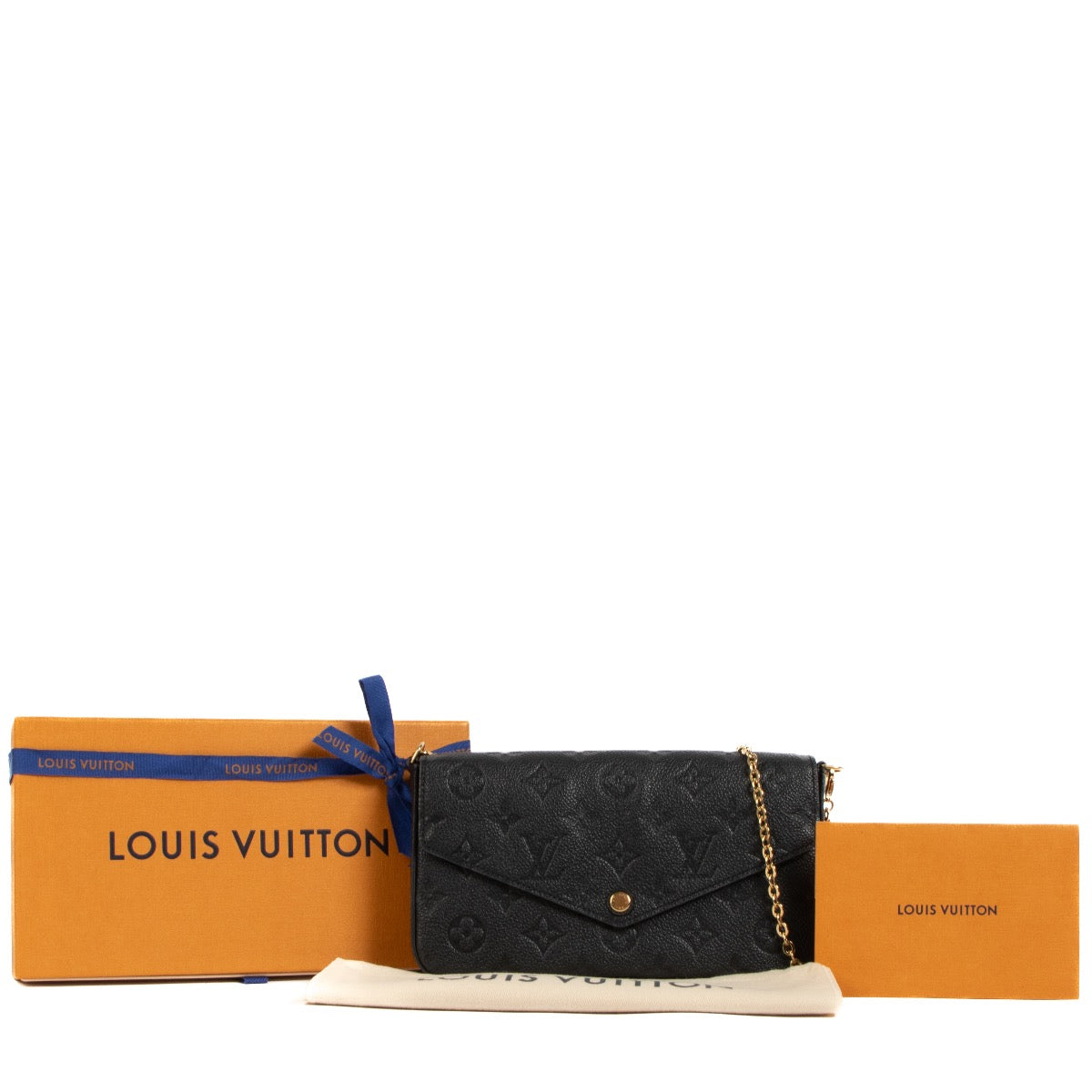 Shop 100% authentic second-hand Louis Vuitton Black Monogram Empreinte Pochette Félicie on Labellov.com