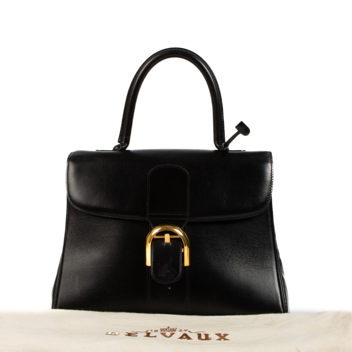 Delvaux 1980s Black Box Calf Brillant MM