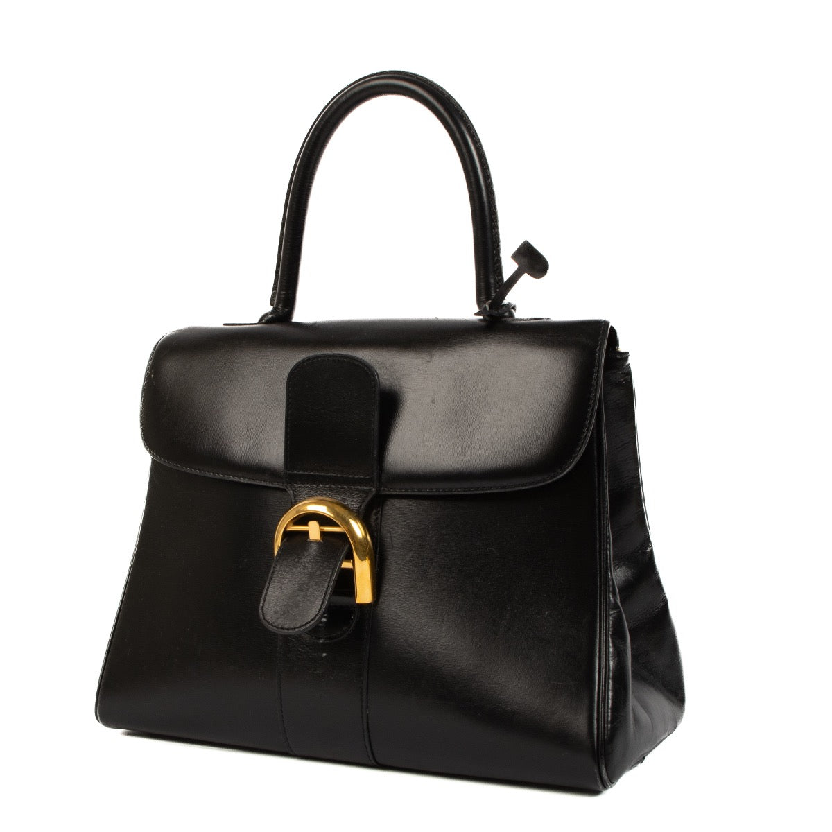 Delvaux 1980s Black Box Calf Brillant MM