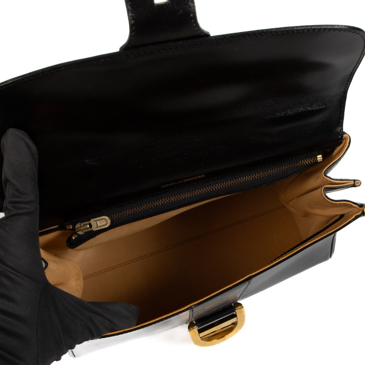 Delvaux 1980s Black Box Calf Brillant MM