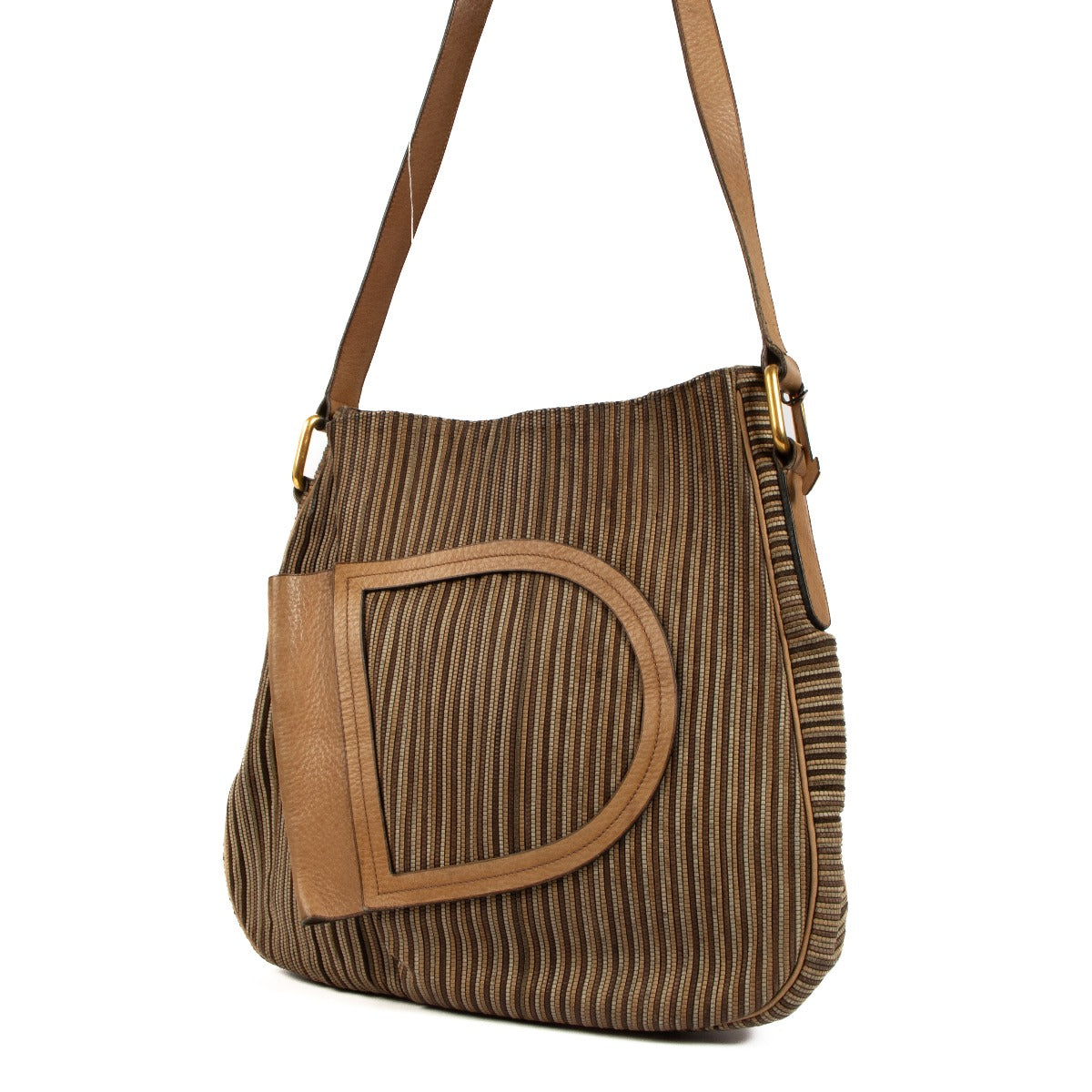 Shop 100% authentic second-hand Delvaux Brown Toile De Cuir Shoulder Bag on Labellov.com