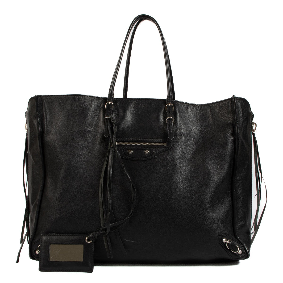 Shop safe online at Labellov in Antwerp, Brussels and Knokke this 100% authentic second hand Balenciaga Black Paper A4 Tote Bag