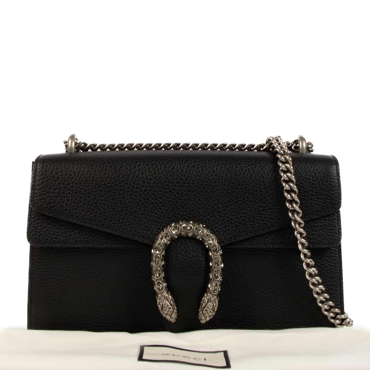 Shop safe online at Labellov in Antwerp Brussels and Knokke this 100% authentic second hand Gucci Black Leather Small Dionysus