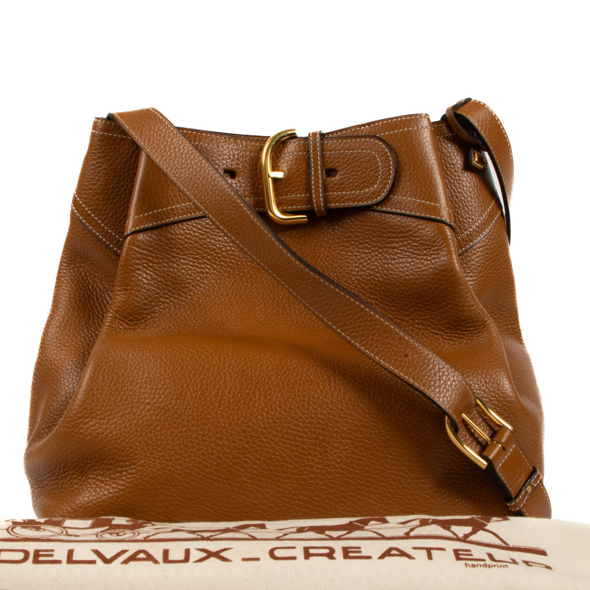 Delvaux Cognac Nomade Shoulder Bag for the best price at Labellov secondhand luxury in Antwerp.