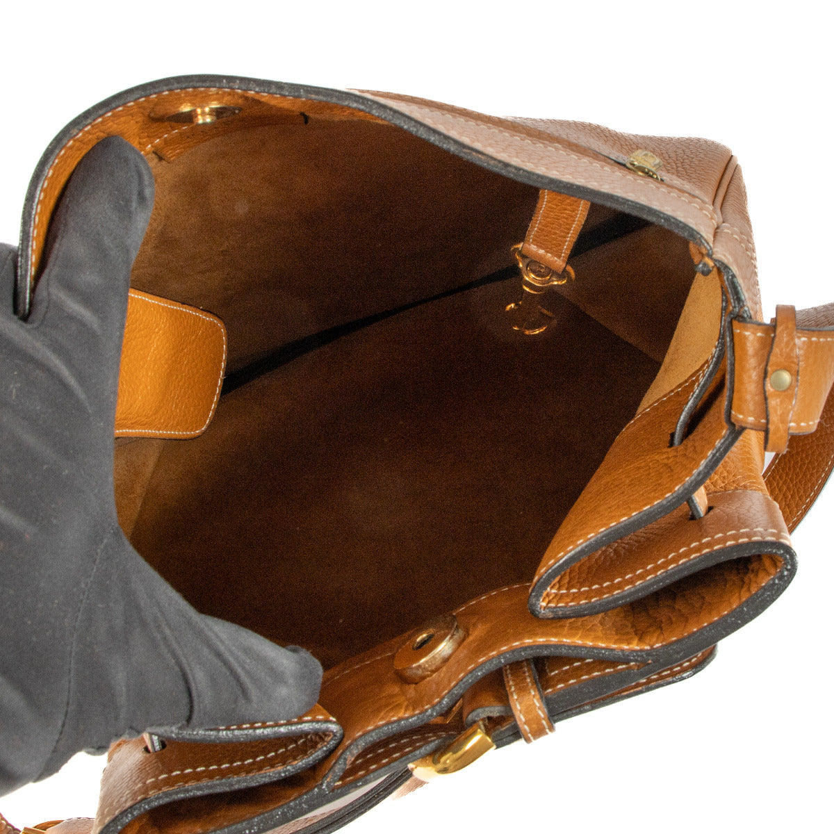 Delvaux Cognac Nomade Schoudertas