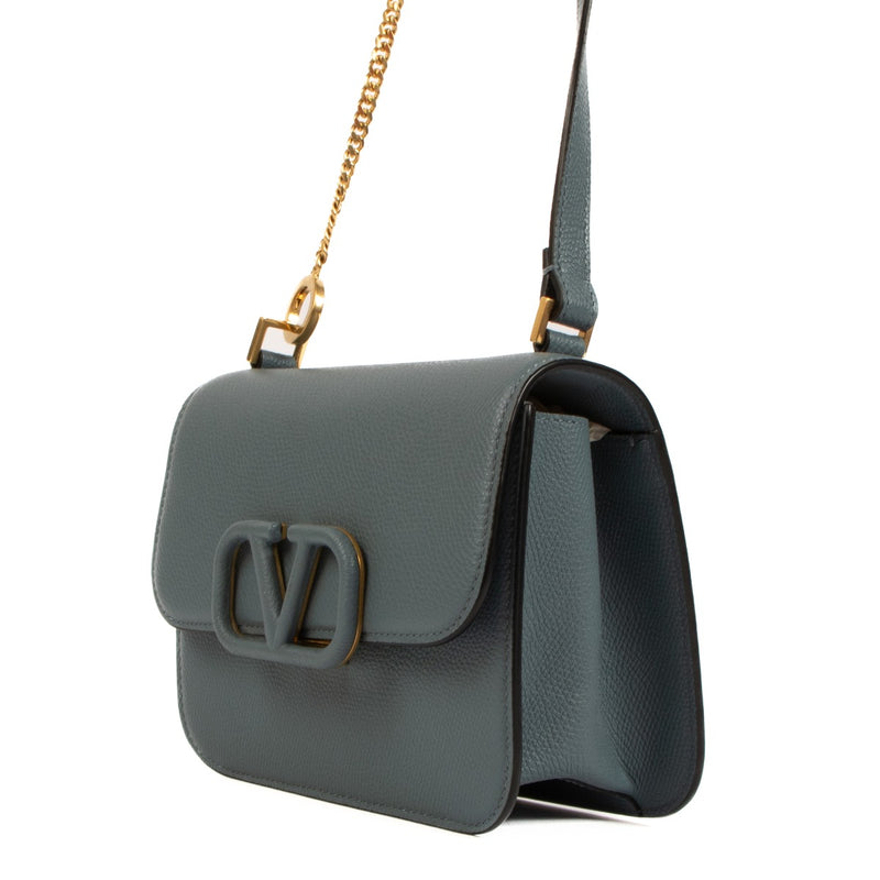Valentino Garavani Blue Leather Small VSling Bag
