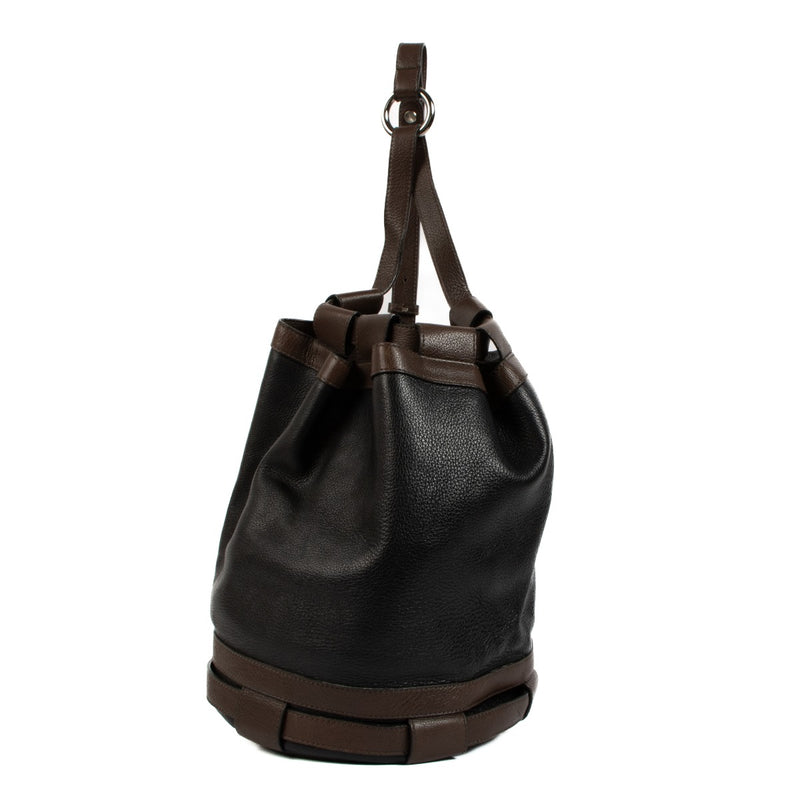 Delvaux Vintage Bi-Color Leather Bucket Bag