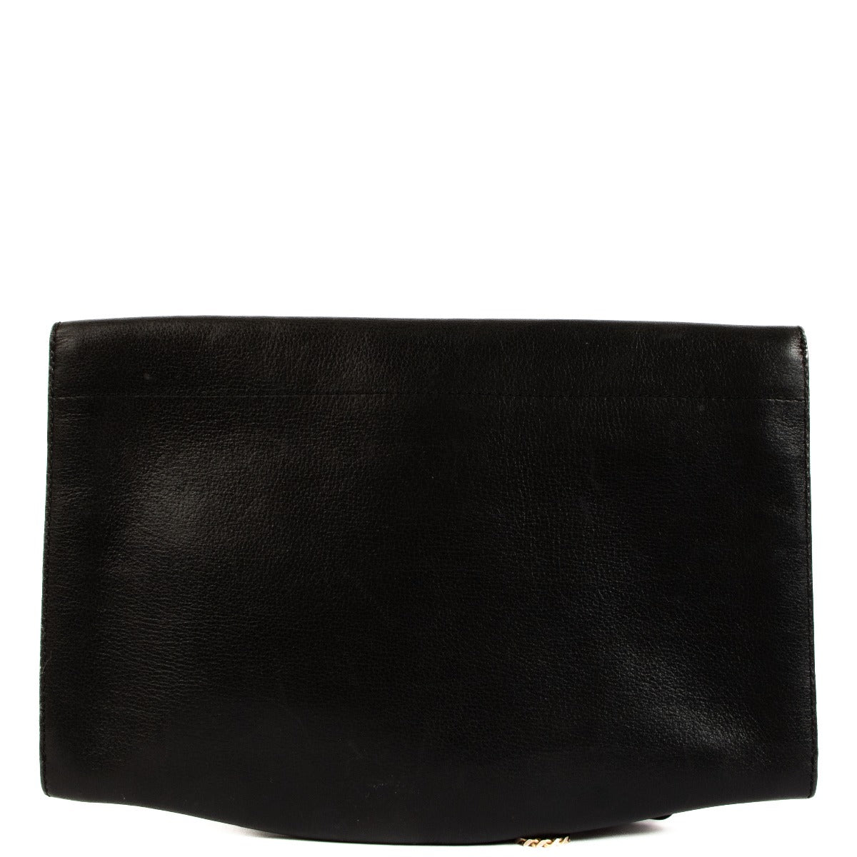 Pochette Delvaux vintage en cuir noir avec chaîne