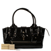 Burberry Black Patent Leather Manor Bag