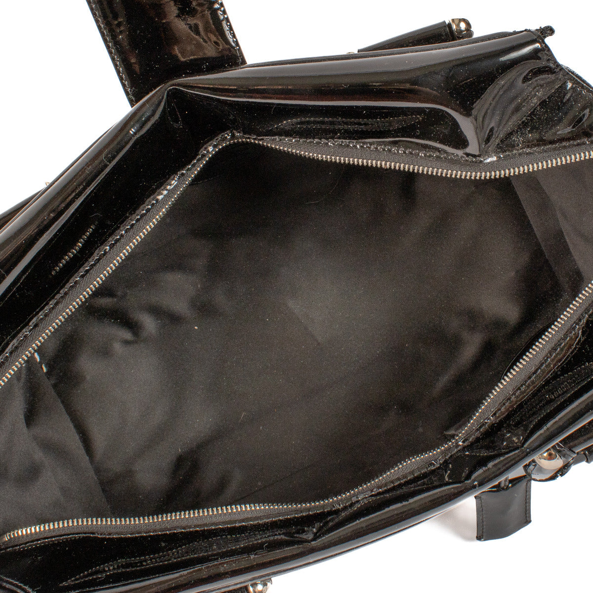 Sac Manor Burberry en cuir verni noir