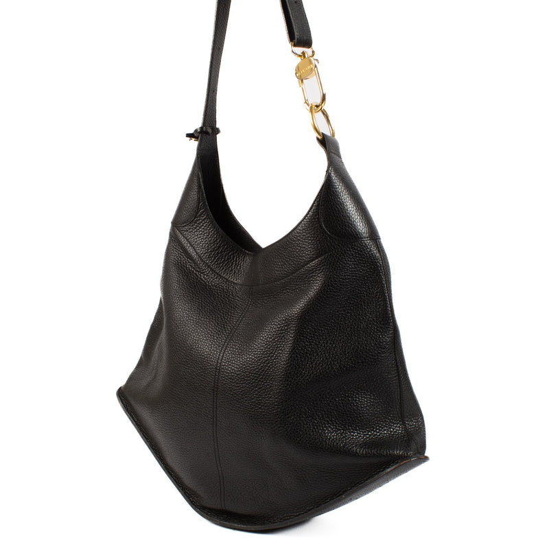 buy 100% authentic pre loved Delvaux Black Satan Shoulder Bag on Labellov.com