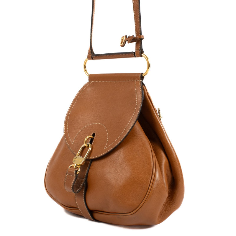 buy 100% authentic pre loved Delvaux Cognac Cerceau PM Bag on Labellov.com
