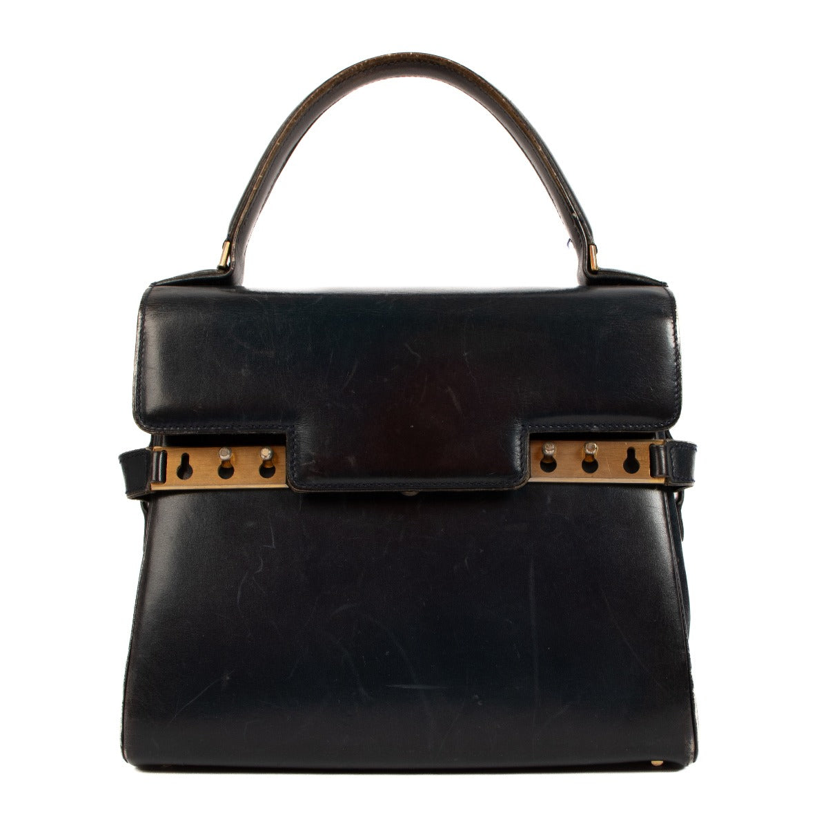 Shop 100% authentic second-hand Delvaux Blue Tempête Top Handle Bag on Labellov.com