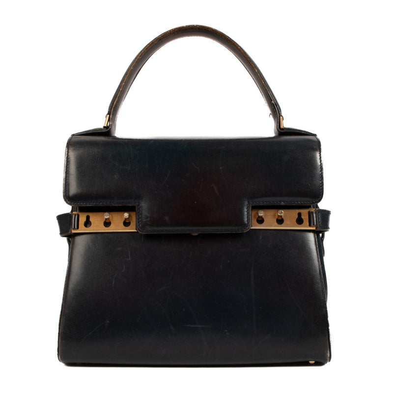 Shop 100% authentic second-hand Delvaux Blue Tempête Top Handle Bag on Labellov.com