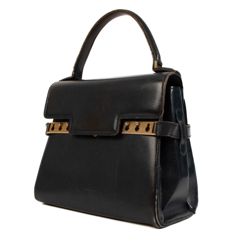 Shop 100% authentic second-hand Delvaux Blue Tempête Top Handle Bag on Labellov.com