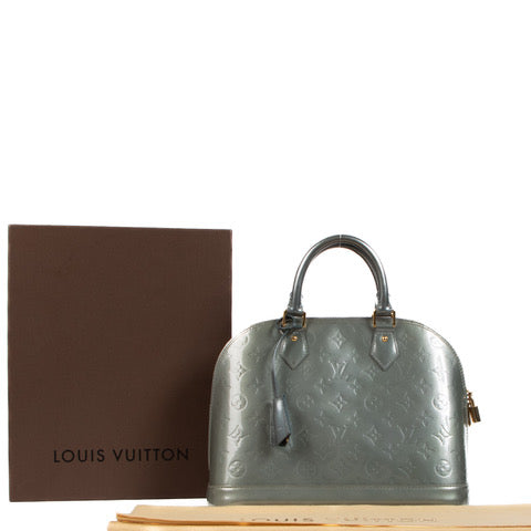 Shop 100% authentic second-hand Louis Vuitton Green Monogram Patent Alma Top Handle on Labellov.com