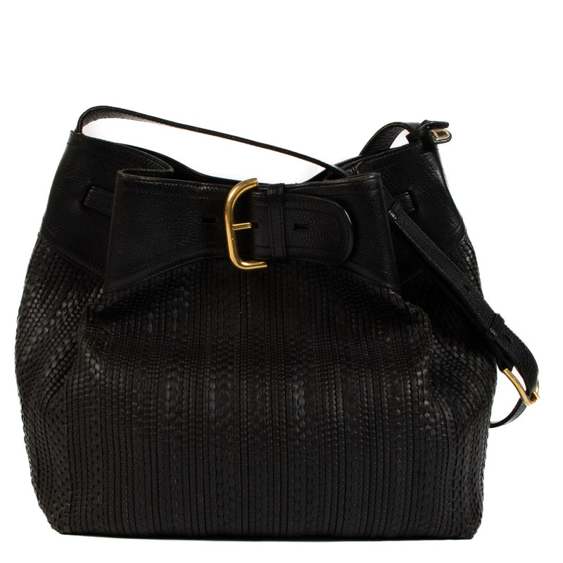 Shop 100% authentic second-hand Delvaux Black Toile De Cuir Nomade Crossbody Bag on Labellov.com