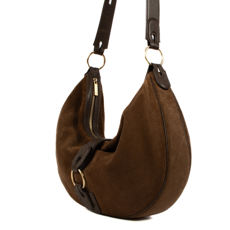 Shop 100% authentic second-hand Delvaux Marron Suede Camille GM Bag on Labellov.com