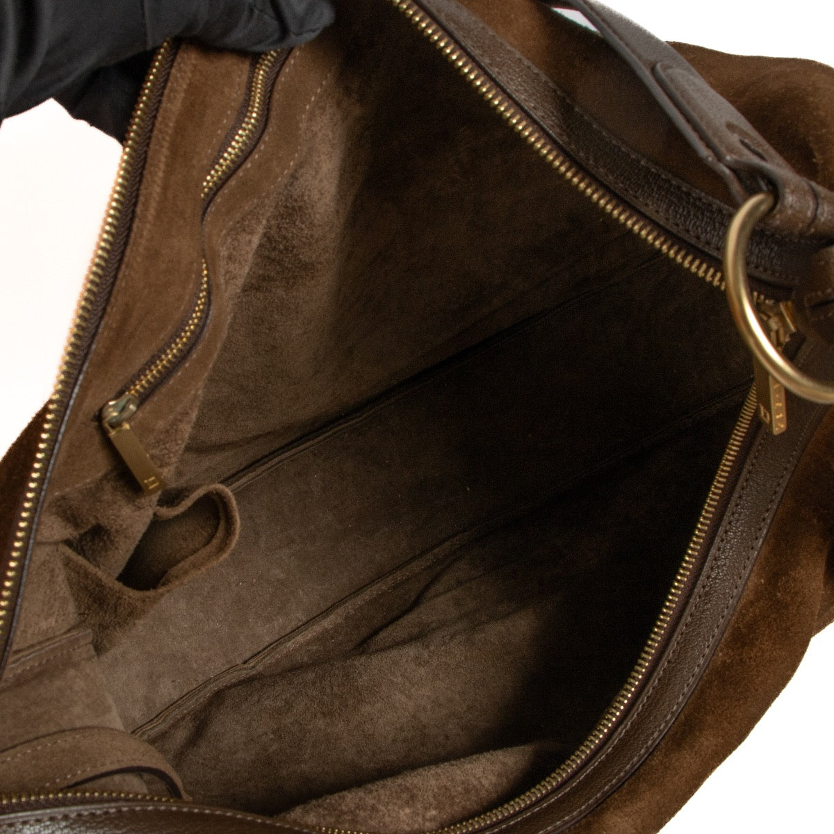 Sac Camille Delvaux en daim marron GM