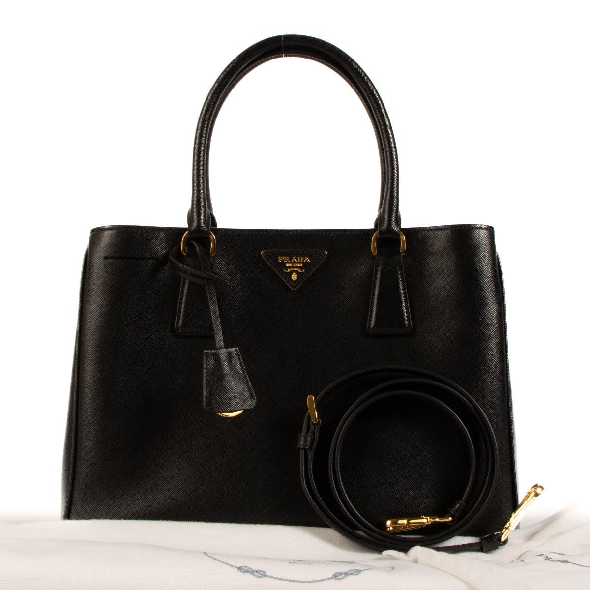 shop 100% authentic second hand Prada Black Saffiano Lux Tote Bag on Labellov.com