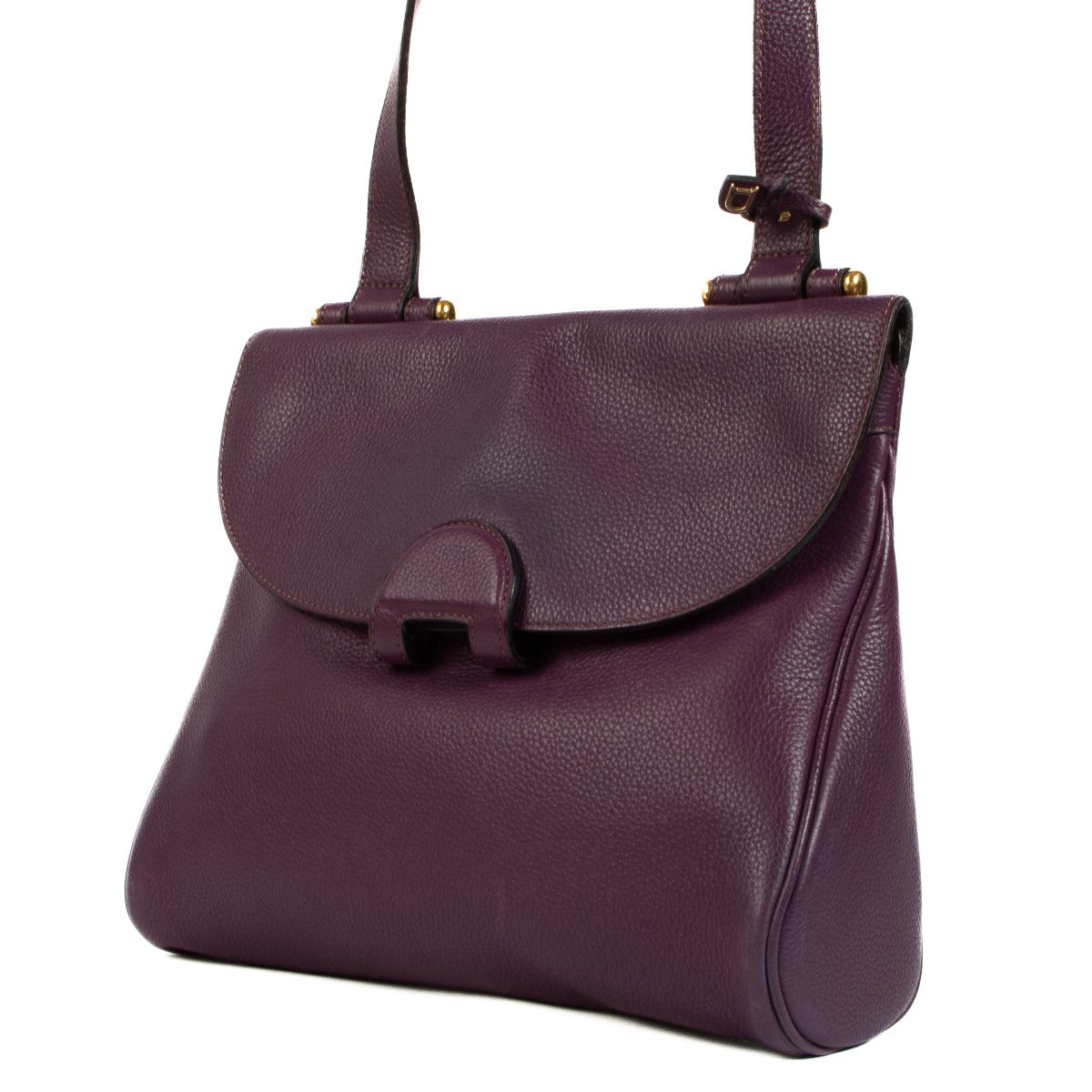 Sac bandoulière Delvaux Impromptu en cuir violet