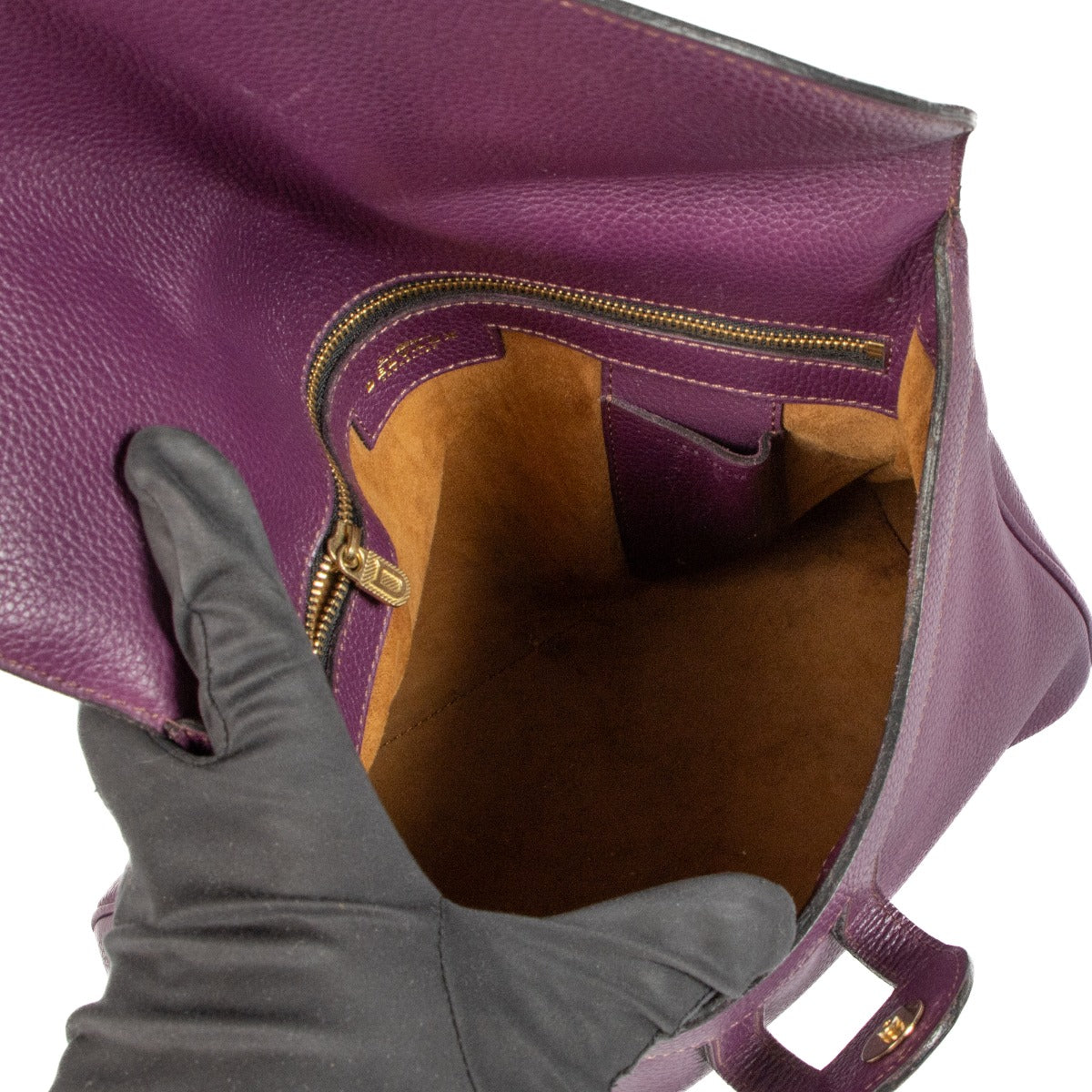 Sac bandoulière Delvaux Impromptu en cuir violet