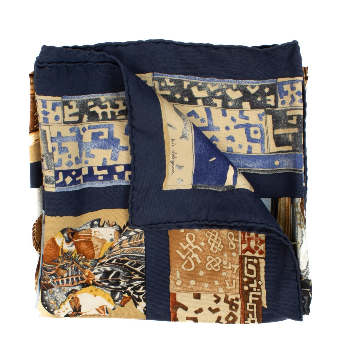 100% authentic pre loved Hermès Persona By Loic Dubigeon 1997 Blue Scarf on Labellov.com