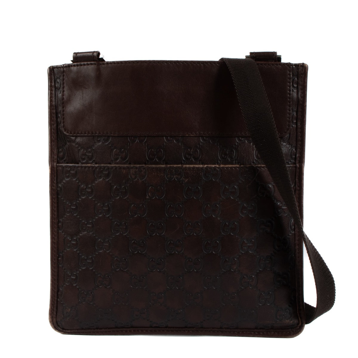 shop 100% authentic second hand Gucci Brown Guccissima Messenger Bag on Labellov.com